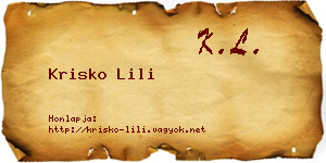 Krisko Lili névjegykártya